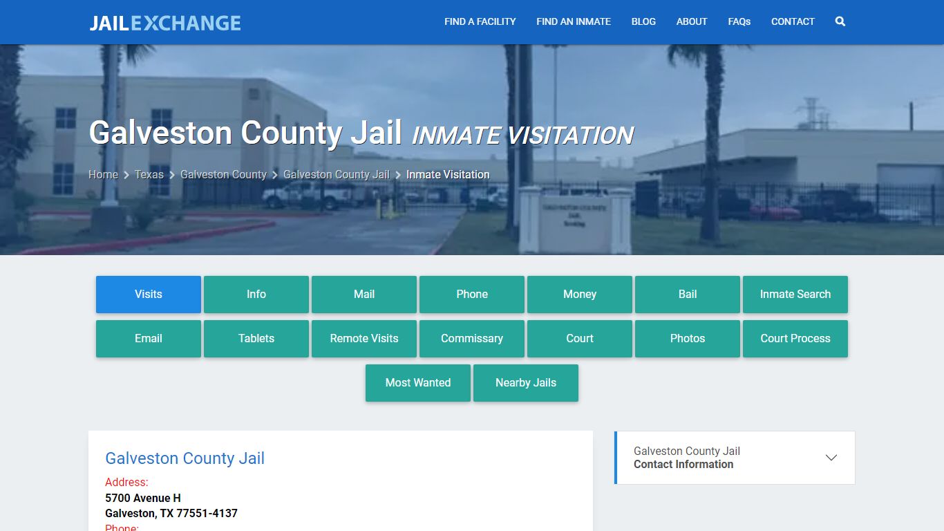 Inmate Visitation - Galveston County Jail, TX - Jail Exchange